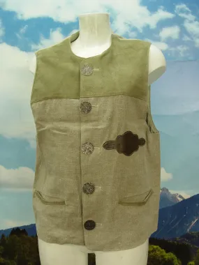 Wunderschöne Herrenweste mit großen Münzknöpfen, Gilet Trachtenweste Weste Gr.48